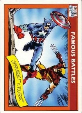Impel Marvel Universe I Base Card 115 Captain America vs. Wolverine