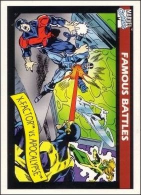 Impel Marvel Universe I Base Card 117 X-Factor vs. Apocalypse