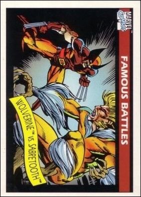 Impel Marvel Universe I Base Card 119 Wolverine vs. Sabretooth
