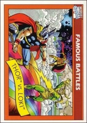 Impel Marvel Universe I Base Card 122 Thor vs. Loki
