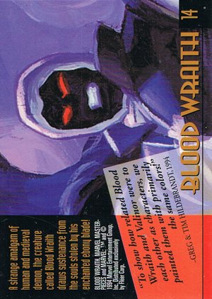 Fleer Marvel Masterpieces Base Card 14 Blood Wraith