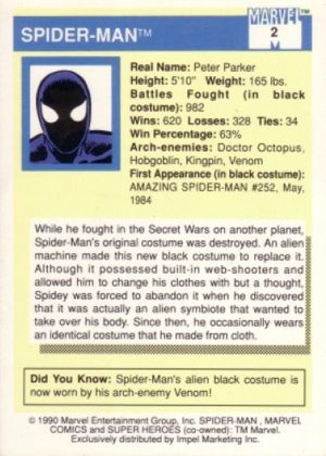 Impel Marvel Universe I Base Card 2 Spider-Man