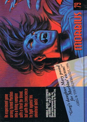 Fleer Marvel Masterpieces Base Card 79 Morbius