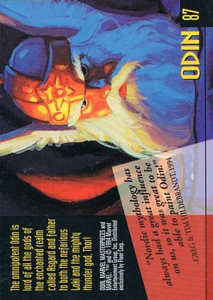 Fleer Marvel Masterpieces Base Card 87 Odin