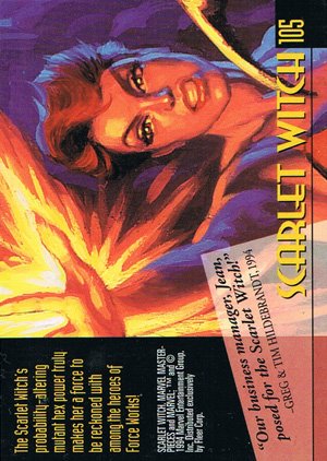 Fleer Marvel Masterpieces Gold-Signature Base Card 105 Scarlet Witch