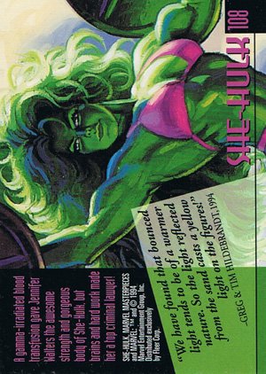 Fleer Marvel Masterpieces Gold-Signature Base Card 108 She-Hulk