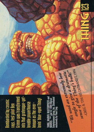 Fleer Marvel Masterpieces Gold-Signature Base Card 123 Thing