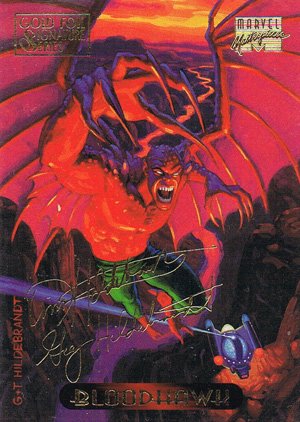 Fleer Marvel Masterpieces Gold-Signature Base Card 16 Bloodhawk