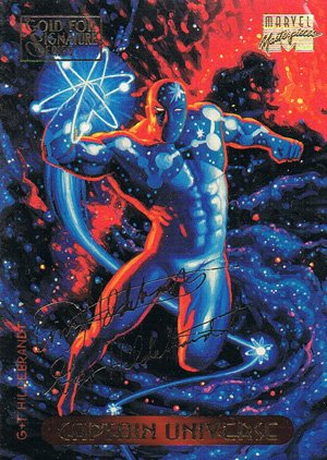 Fleer Marvel Masterpieces Gold-Signature Base Card 19 Captain Universe