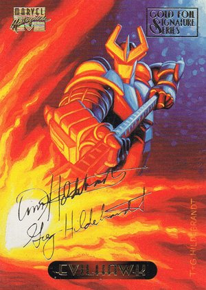 Fleer Marvel Masterpieces Gold-Signature Base Card 35 Evilhawk