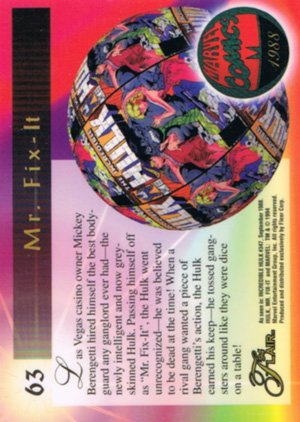 Fleer Marvel Annual Flair '94 Base Card 63 Mr. Fix-It