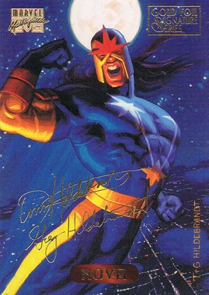 Fleer Marvel Masterpieces Gold-Signature Base Card 86 Nova