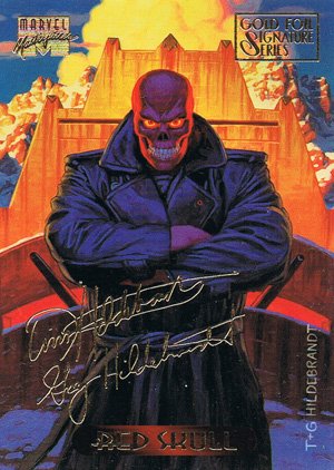 Fleer Marvel Masterpieces Gold-Signature Base Card 99 Red Skull