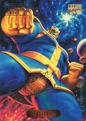 Fleer Marvel Masterpieces Gold-Signature Base Card 122 Thanos