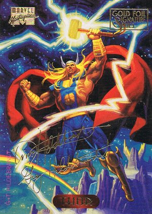 Fleer Marvel Masterpieces Gold-Signature Base Card 124 Thor