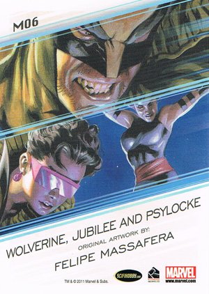 Rittenhouse Archives Marvel Universe Marvels Original Card MO6 Wolverine, Jubilee and Psylocke