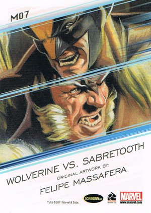 Rittenhouse Archives Marvel Universe Marvels Original Card MO7 Wolverine vs. Sabretooth