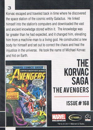Rittenhouse Archives Marvel Universe Base Card 3 The Korvac Saga