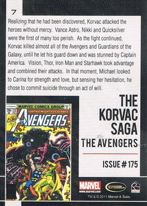 Rittenhouse Archives Marvel Universe Base Card 7 The Korvac Saga