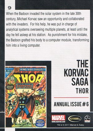Rittenhouse Archives Marvel Universe Base Card 9 The Korvac Saga