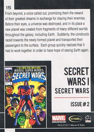 Rittenhouse Archives Marvel Universe Base Card 15 Secret Wars I