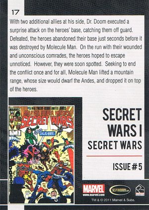 Rittenhouse Archives Marvel Universe Base Card 17 Secret Wars I