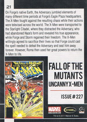 Rittenhouse Archives Marvel Universe Base Card 21 Fall of the Mutants