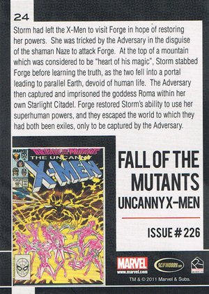Rittenhouse Archives Marvel Universe Base Card 24 Fall of the Mutants