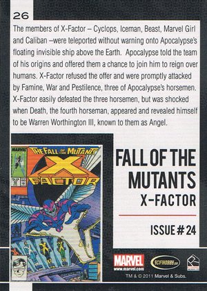 Rittenhouse Archives Marvel Universe Base Card 26 Fall of the Mutants