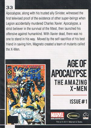 Rittenhouse Archives Marvel Universe Base Card 33 Age of Apocalypse