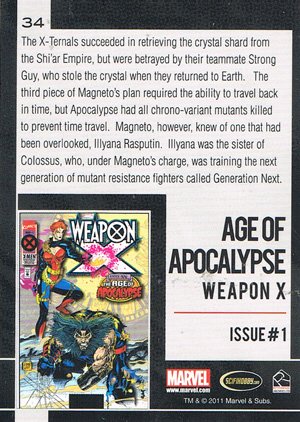 Rittenhouse Archives Marvel Universe Base Card 34 Age of Apocalypse
