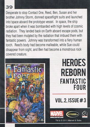 Rittenhouse Archives Marvel Universe Base Card 39 Heroes Reborn