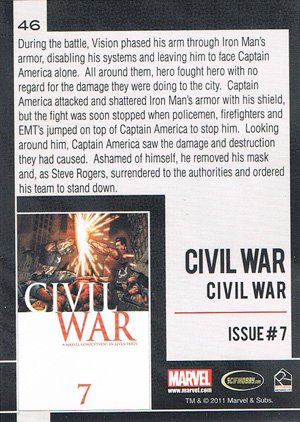 Rittenhouse Archives Marvel Universe Base Card 46 Civil War