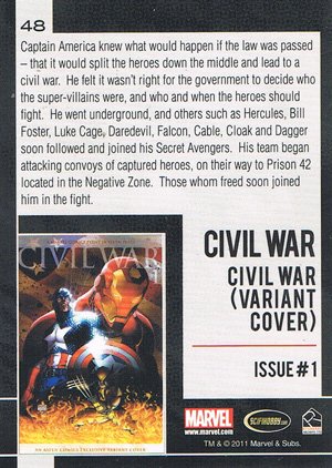 Rittenhouse Archives Marvel Universe Base Card 48 Civil War