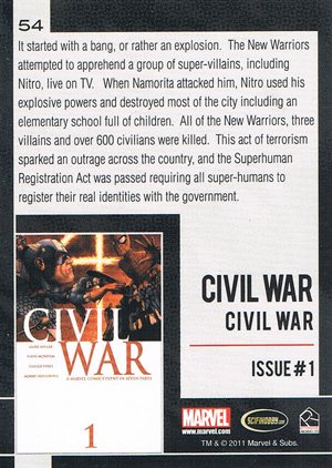 Rittenhouse Archives Marvel Universe Base Card 54 Civil War
