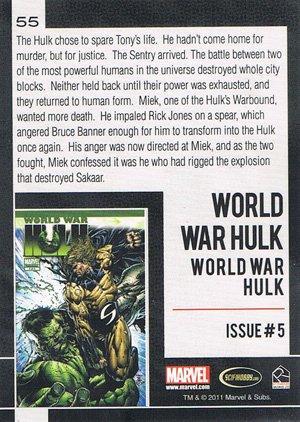 Rittenhouse Archives Marvel Universe Base Card 55 World War Hulk