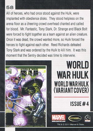 Rittenhouse Archives Marvel Universe Base Card 58 World War Hulk