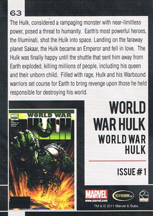 Rittenhouse Archives Marvel Universe Base Card 63 World War Hulk