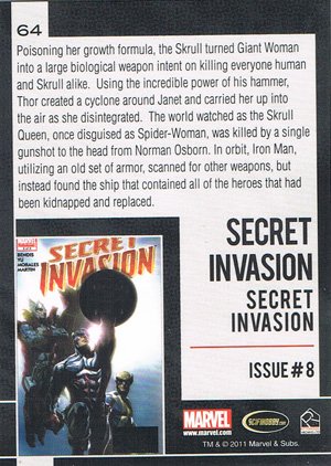 Rittenhouse Archives Marvel Universe Base Card 64 Secret Invasion