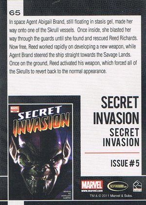 Rittenhouse Archives Marvel Universe Base Card 65 Secret Invasion