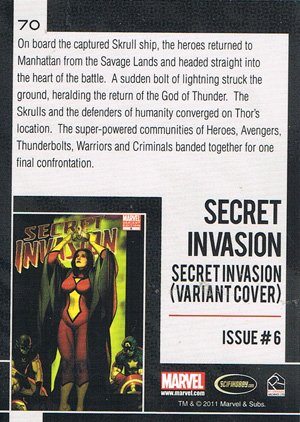 Rittenhouse Archives Marvel Universe Base Card 70 Secret Invasion