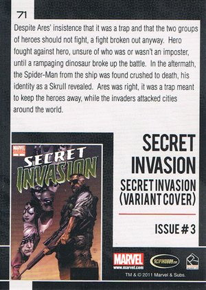 Rittenhouse Archives Marvel Universe Base Card 71 Secret Invasion