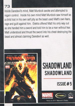 Rittenhouse Archives Marvel Universe Base Card 73 Shadowland