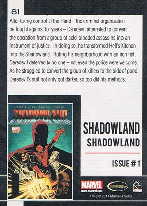 Rittenhouse Archives Marvel Universe Base Card 81 Shadowland