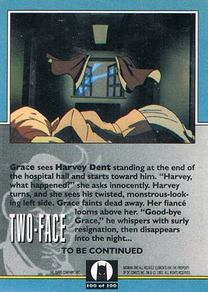 Topps Batman: The Animated Series Base Card 100 Grace sees Harvey Dent standing