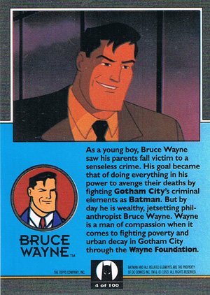 Topps Batman: The Animated Series Base Card 4 Bruce Wayne