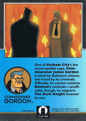 Topps Batman: The Animated Series Base Card 7 Commissioner Gordon