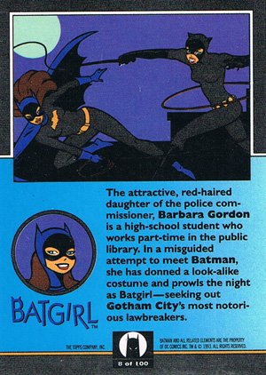 Topps Batman: The Animated Series Base Card 8 Batgirl