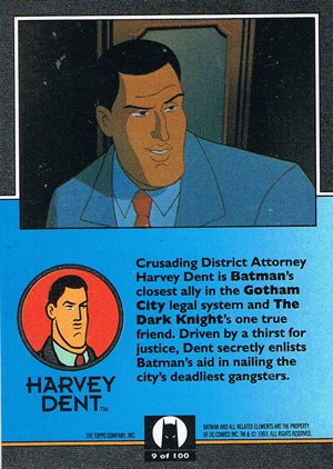Topps Batman: The Animated Series Base Card 9 Harvey Dent
