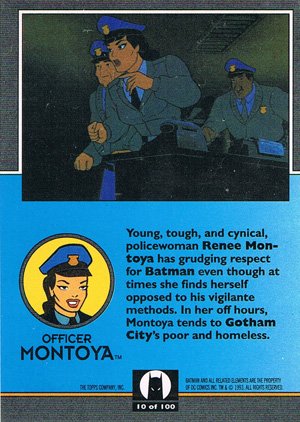 Topps Batman: The Animated Series Base Card 10 Officer Montoya